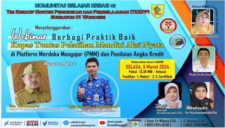 Aksi Komunitas Belajar Kreasi 01 Wonogiri Gelar Berbagi Praktik Baik