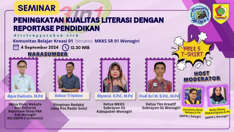 Seminar Reportase Pendidikan Kreasi 01 Wonogiri