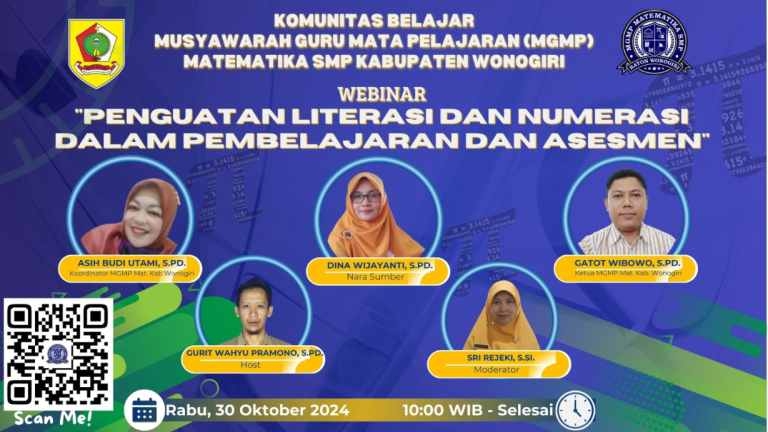 Keren!!! MGMP Matematika Rayon Wonogiri Gelar Webinar Penguatan Litnum Pembelajaran dan Asesmen