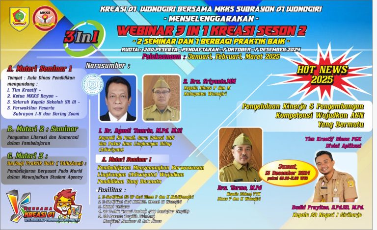 Webinar 3 in 1 Kreasi Pengelolaan Kinerja dan Pengembangan Kompetensi Wujudkan ASN Yang Bermutu