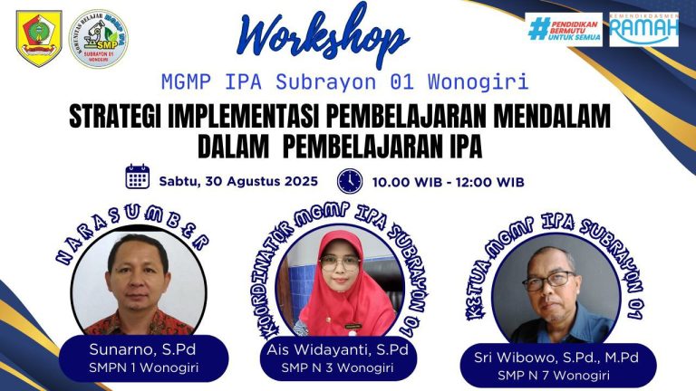 “Menanamkan Growth Mindset dalam Pembelajaran IPA: MGMP IPA SR 01 Wonogiri Gelar Workshop Pembelajaran Mendalam”
